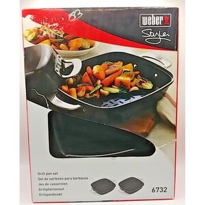 New Weber Barbecue Grill Saute Ceramic Coated Pan set 6732 Camping Outdoors New